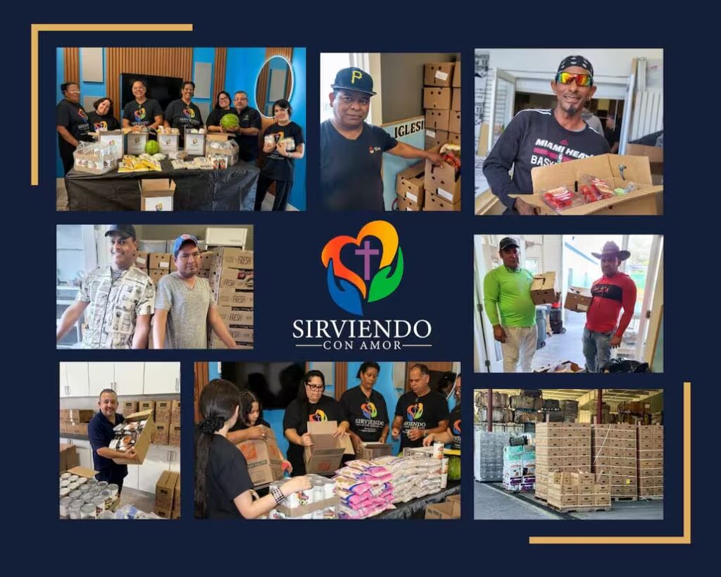 Collage de actividades de la fundación Sirviendo con Amor